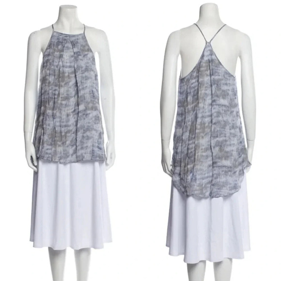 Derek Lam 10 Crosby abstract silk racerback camisole Tank Blouse size 6 - Picture 1 of 12